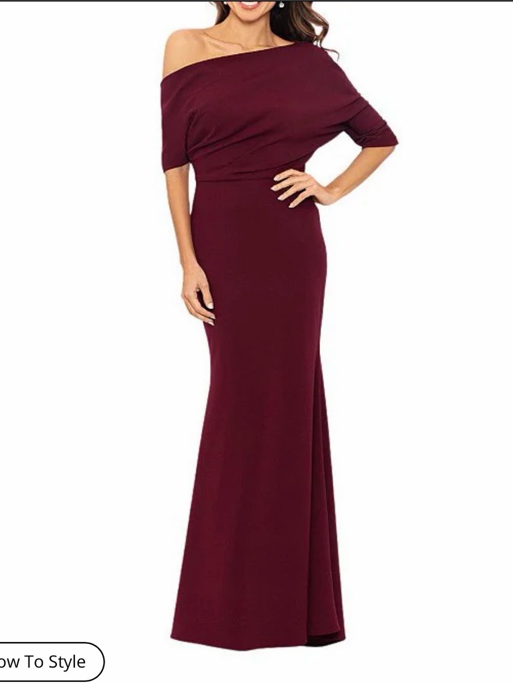 Betsy & Adam Asymmetric One-Shoulder Mermaid Gown